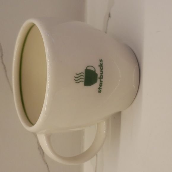 𝅺starbucks 2003 Coffee Barista Mug Cub Abbey II Espresso White Green. 7.5 oz - Picture 3 of 6